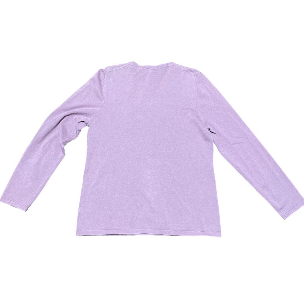 Pendleton Purple Silk Blend Long Sleeve Crewneck … - image 3